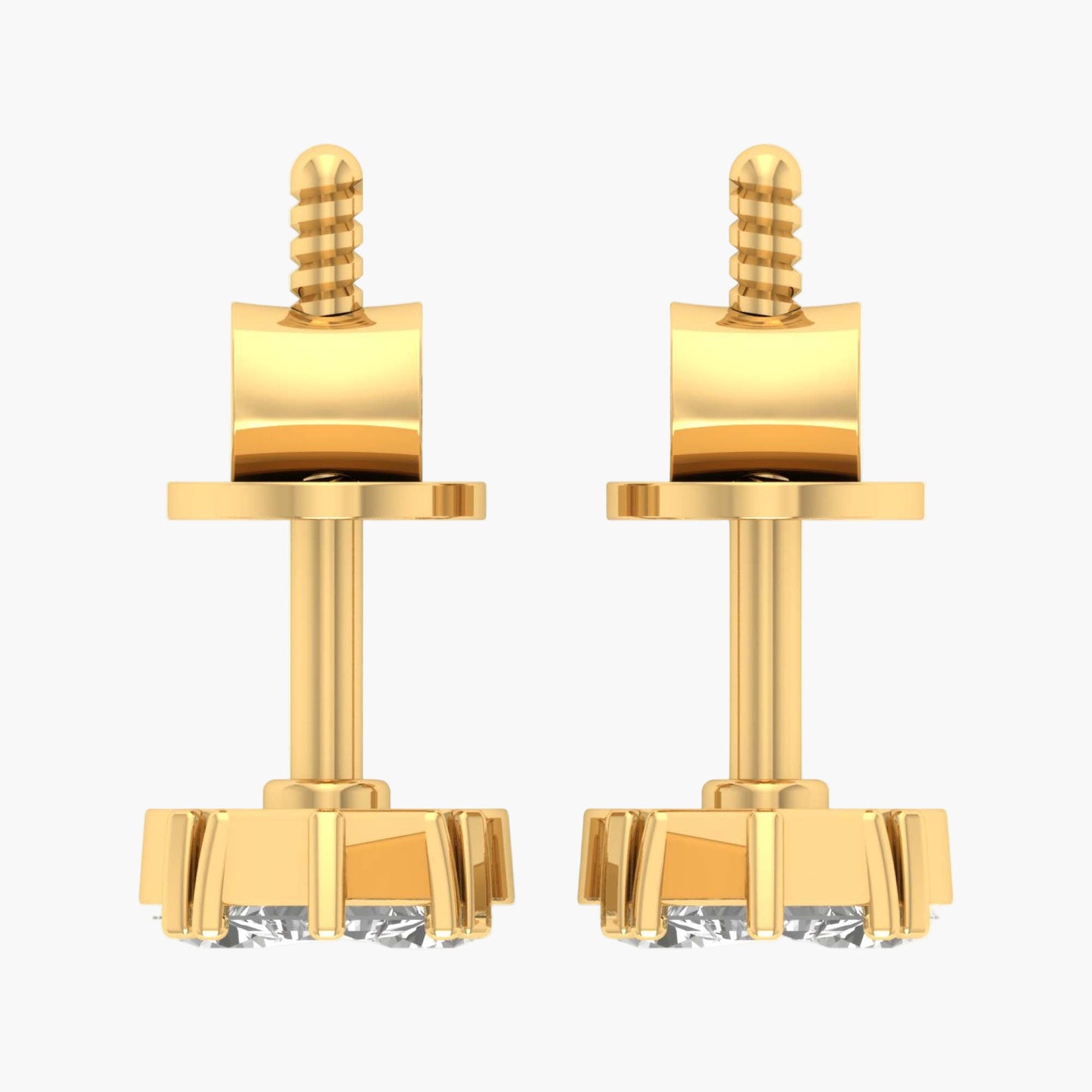 Trinity Pyramid Cluster Stud Diamond Earring