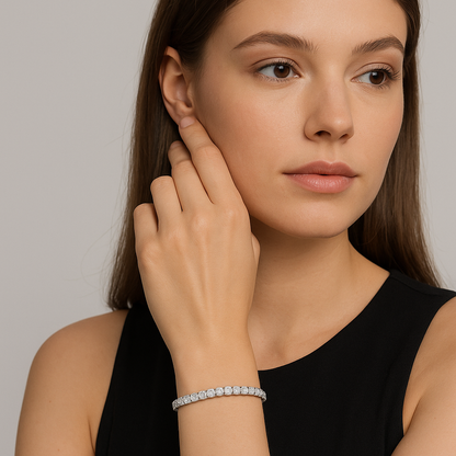 Graceful Festoon Tennis Diamond Bracelet