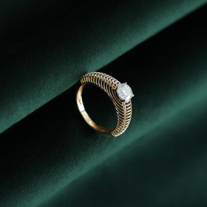 Ribbed Band Statement  Ring