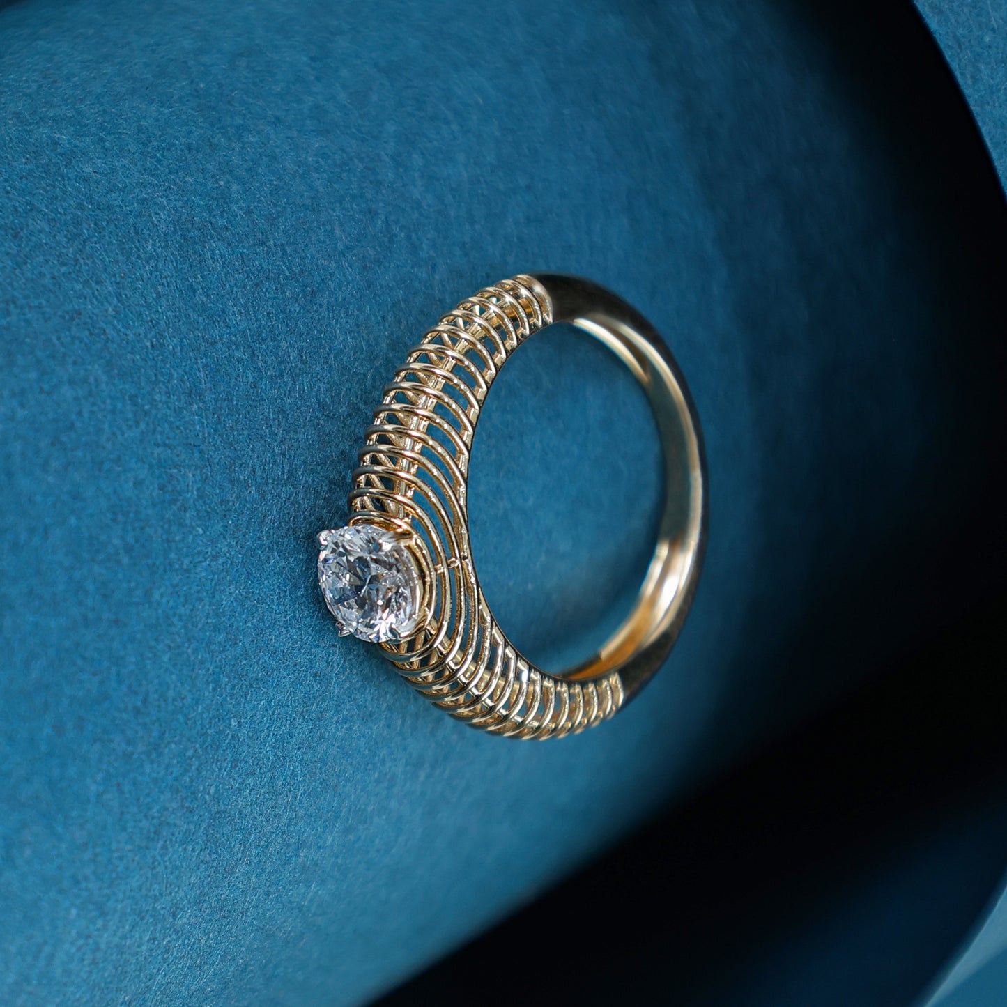 Ribbed Band Statement  Ring