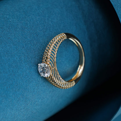 Ribbed Band Statement  Ring