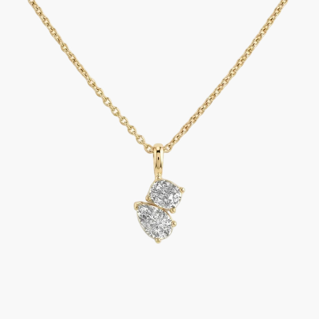 Toi-et-Moi Diamond Pendant With Chain