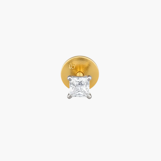 8K Ultra Princess Cut Diamond Nose Pin