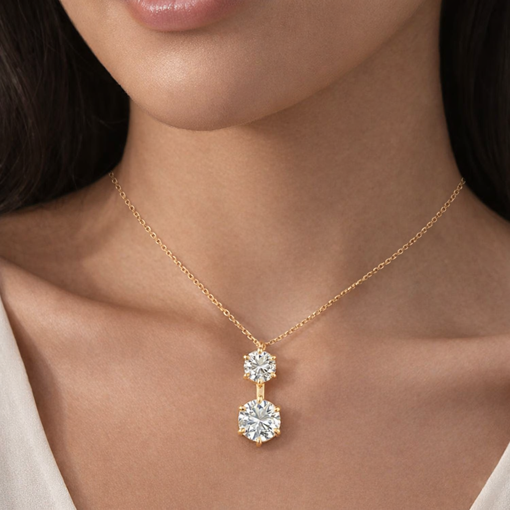 Double Drop Diamond Pendant