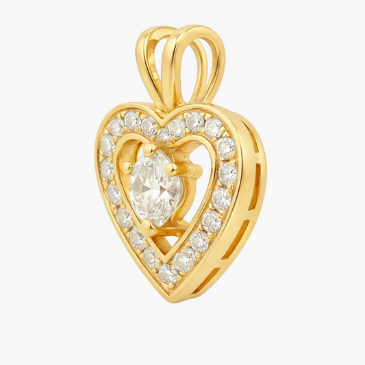 Heart Halo Diamond Pendant