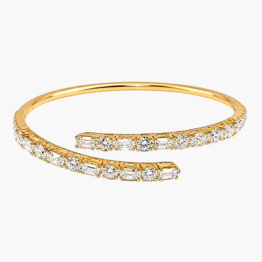 Bypass Bangle Wrap Diamond Bracelet
