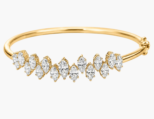 Marquise Clasp Wave Diamond Bracelet