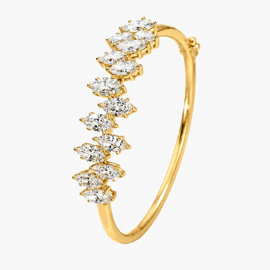 Marquise Clasp Wave Diamond Bracelet