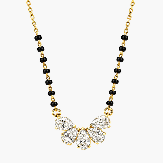 Triple Petal Bitterfly Diamond Mangalsutra