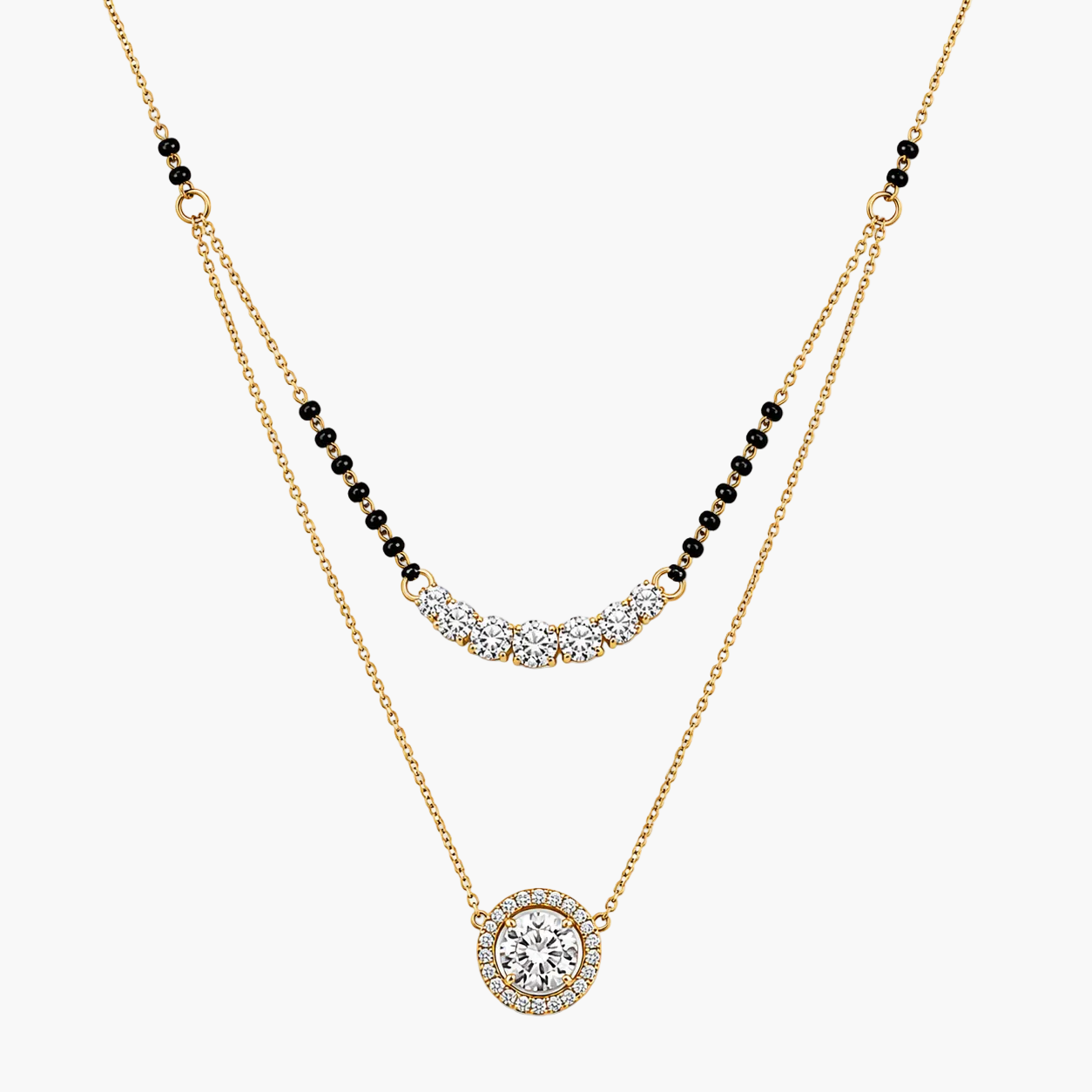 Double Layered Diamond Mangalsutra