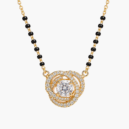 Cassic Circle Halo Diamond Mangalsutra
