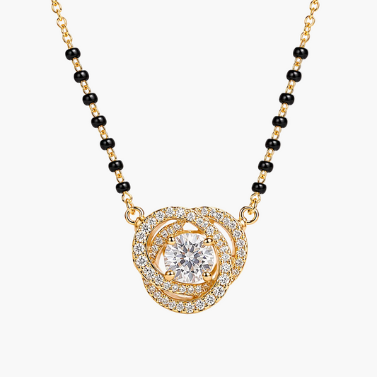 Cassic Circle Halo Diamond Mangalsutra