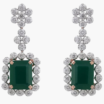 Emerald Opulence Diamond Earrings