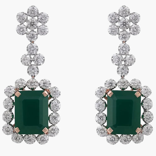 Emerald Opulence Diamond Earrings