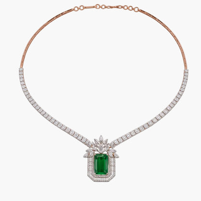 Celestial Emerald Starburst Diamond Necklace