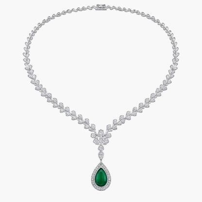 Botanical Cascade Emerald Diamond Necklace