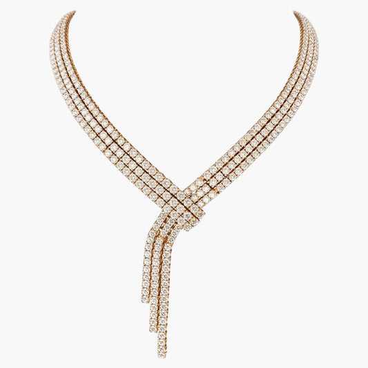 Diamond Knot Tassel Necklace