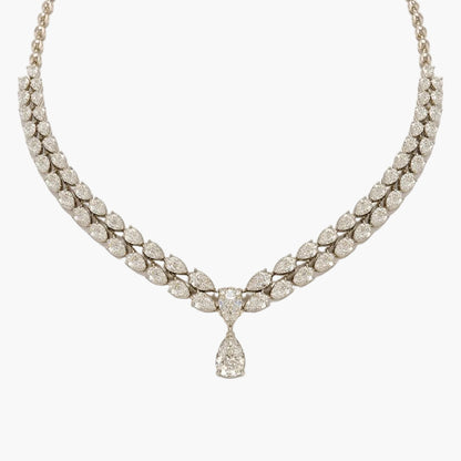 Marquise Leaf Drop Diamond Necklace