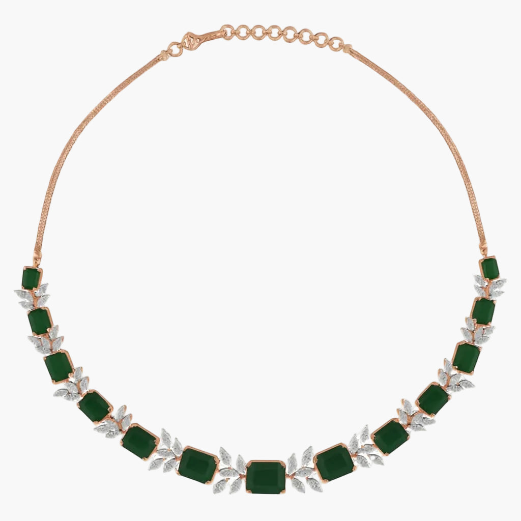 Emerald Willow Line Diamond Necklace