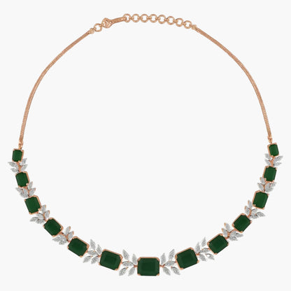 Emerald Willow Line Diamond Necklace