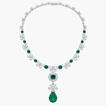 Verdant Blossom Cascade Diamond Necklace