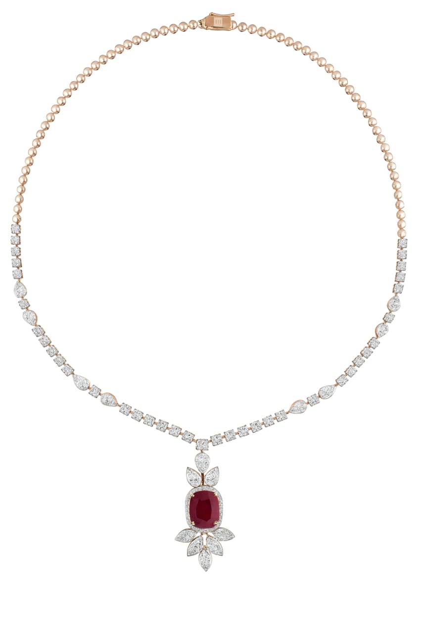 Ruby Blossom Royale Diamond Necklace