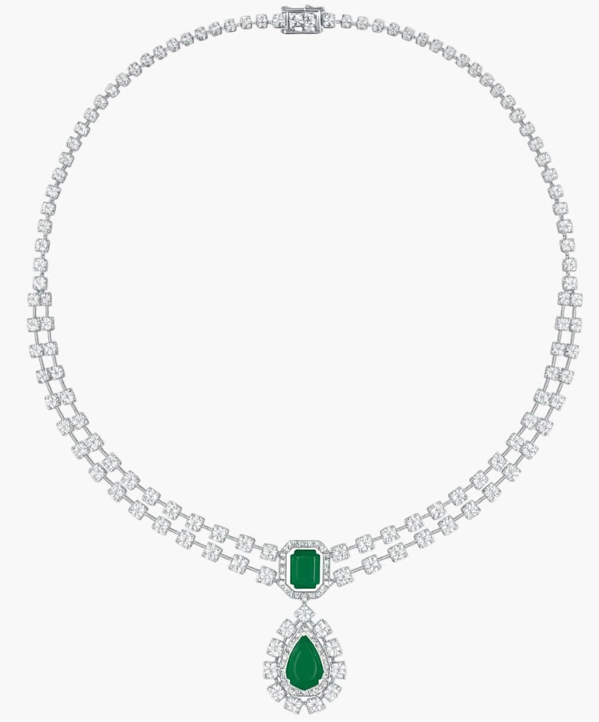 Emerald Lattice Luxe Diamond Necklace
