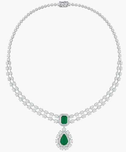 Emerald Lattice Luxe Diamond Necklace