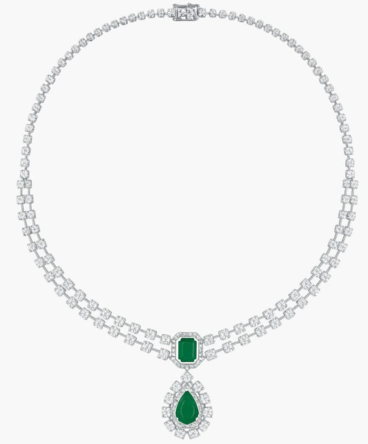 Emerald Lattice Luxe Diamond Necklace