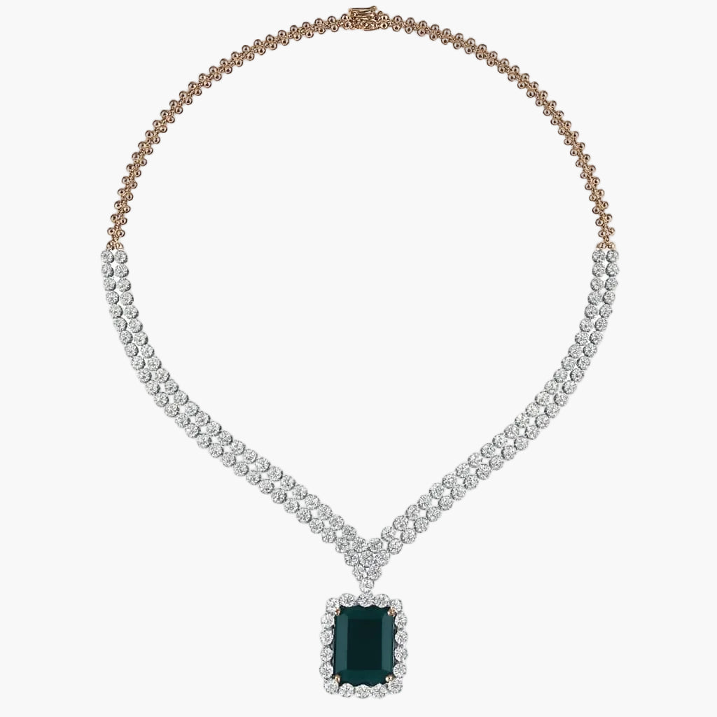 Emerald Sovereign Diamond Necklace