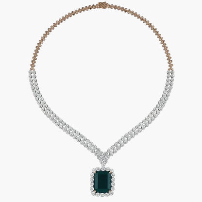 Emerald Sovereign Diamond Necklace