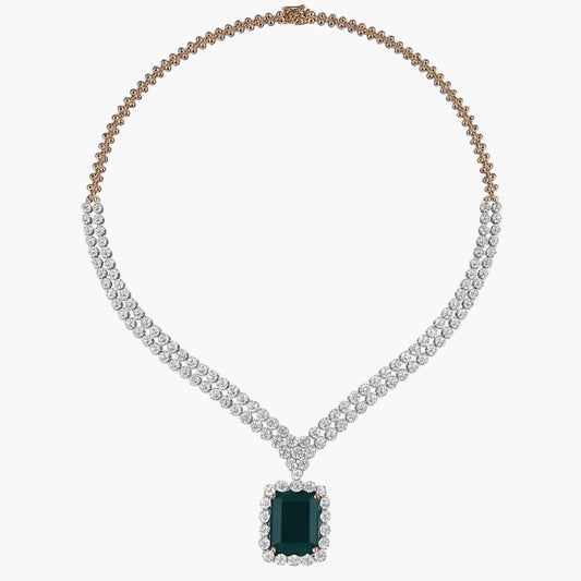 Emerald Sovereign Diamond Necklace