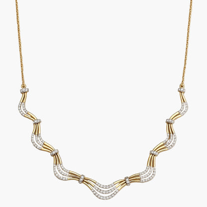 Triple Wave Vibration Diamond Necklace
