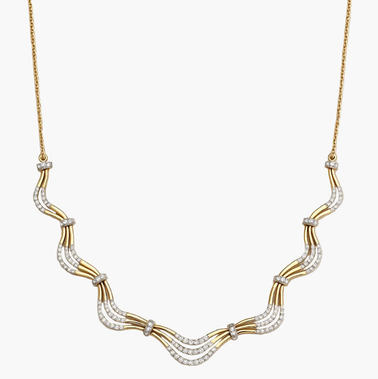 Triple Wave Vibration Diamond Necklace