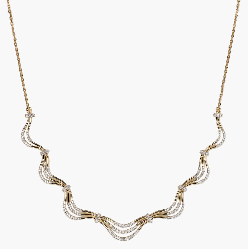 Triple Wave Vibration Diamond Necklace