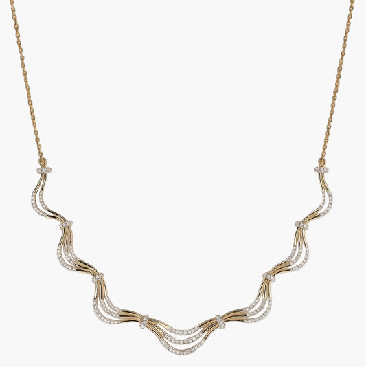 Triple Wave Vibration Diamond Necklace