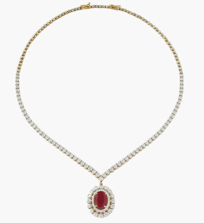Ruby Harmony Elegance Diamond Necklace