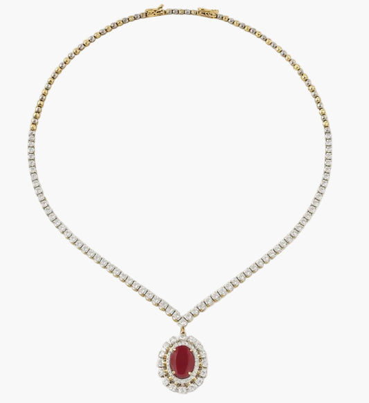 Ruby Harmony Elegance Diamond Necklace