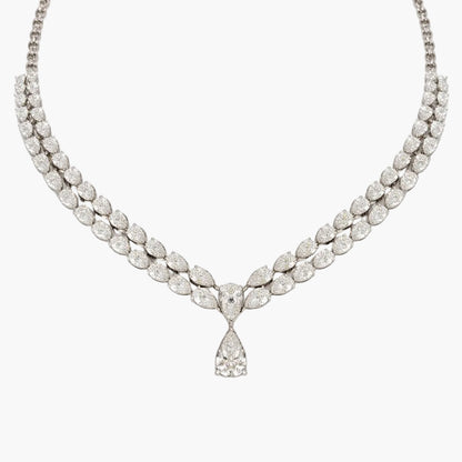 Marquise Leaf Drop Diamond Necklace