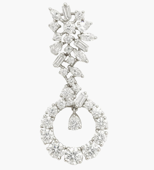 Diamond earring with a white background