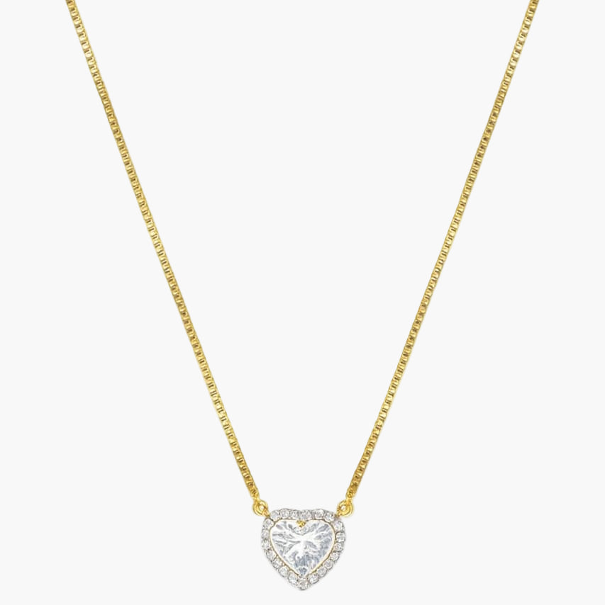 Halo Heart Diamond Pendant With Chain
