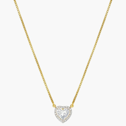 Halo Heart Diamond Pendant With Chain