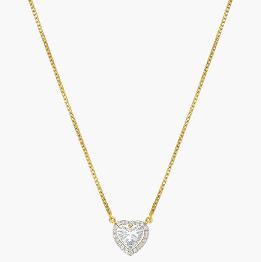 Halo Heart Diamond Pendant With Chain