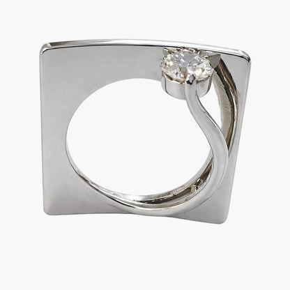 Architectural Wave Square Diamond Ring