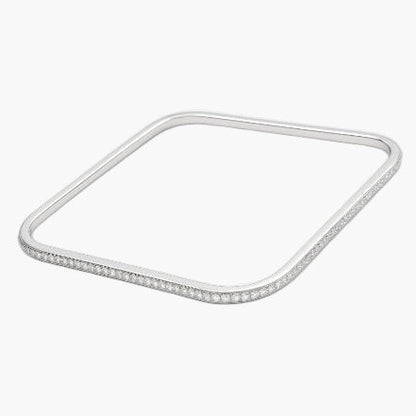 White Gold Quadre Single Diamond Bangle