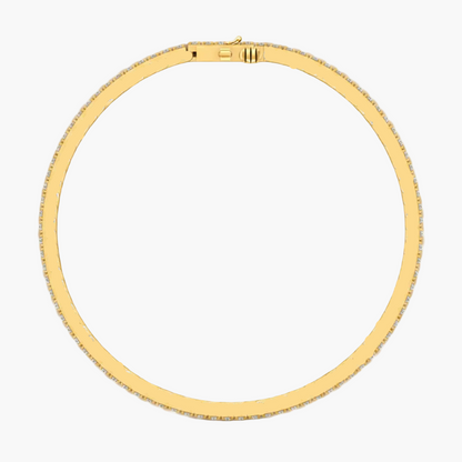 Gold bracelet with diamonds on a white background