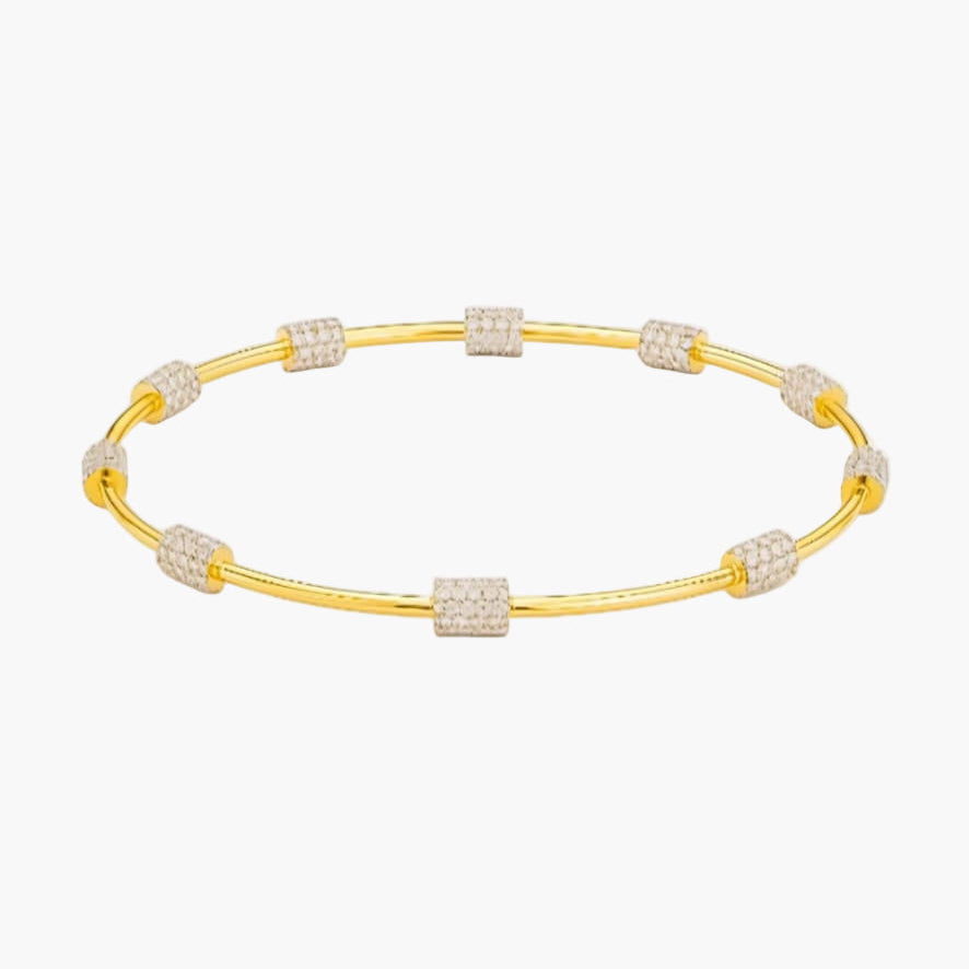 Aurora Barrel Single Diamond Bangle