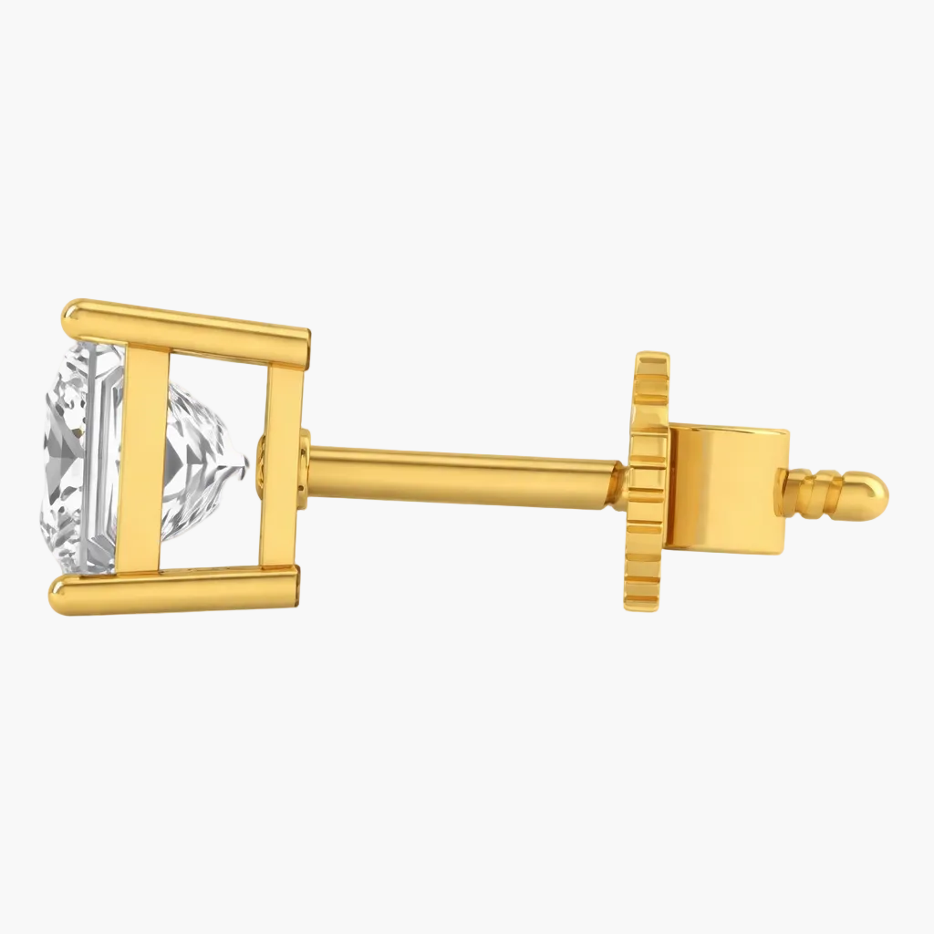 0.51 Carat Square Diamond Men Studs