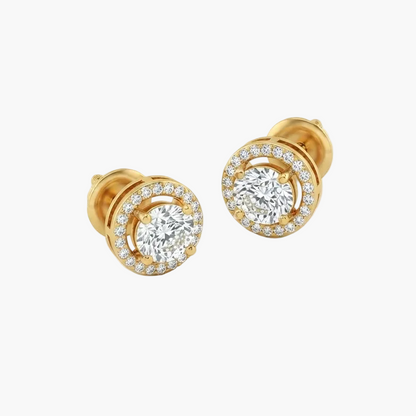 Elegance Round Brilliant Cut Diamond Earrings