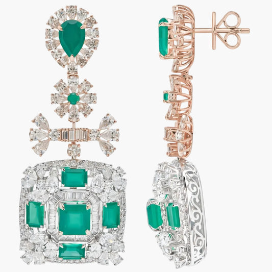 Emerald Palace Chandelier Diamond Earrings